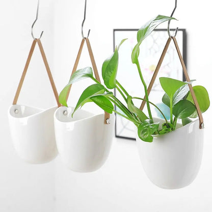 Ceramic Hanging Wall Planter Succulent Plant Pot Boho Home Decor