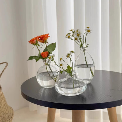 3-Piece Glass Bud Vase Set Vintage Centrepiece Home Decor