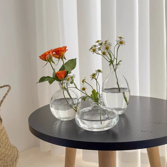 3-Piece Glass Bud Vase Set Vintage Centrepiece Home Decor