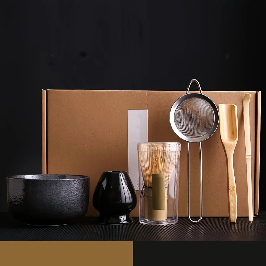 Japanese Matcha Tea Ceremony Set 6 Pieces Bowl Whisk Scoop Sieve