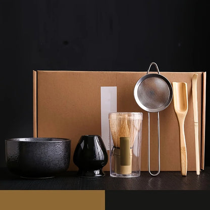 Japanese Matcha Tea Ceremony Set 6 Pieces Bowl Whisk Scoop Sieve