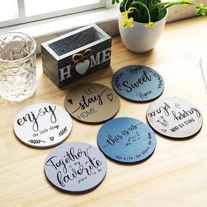 Natural Wooden Coaster Set Anti-Scald Table Decor Home Accessories