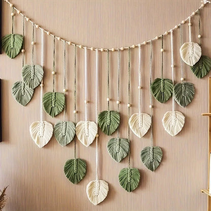 Modern Boho Macrame Feather Wall Hanging Woven Tapestry Home Decor