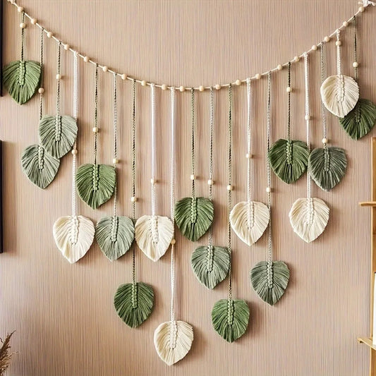 Modern Boho Macrame Feather Wall Hanging Woven Tapestry Home Decor