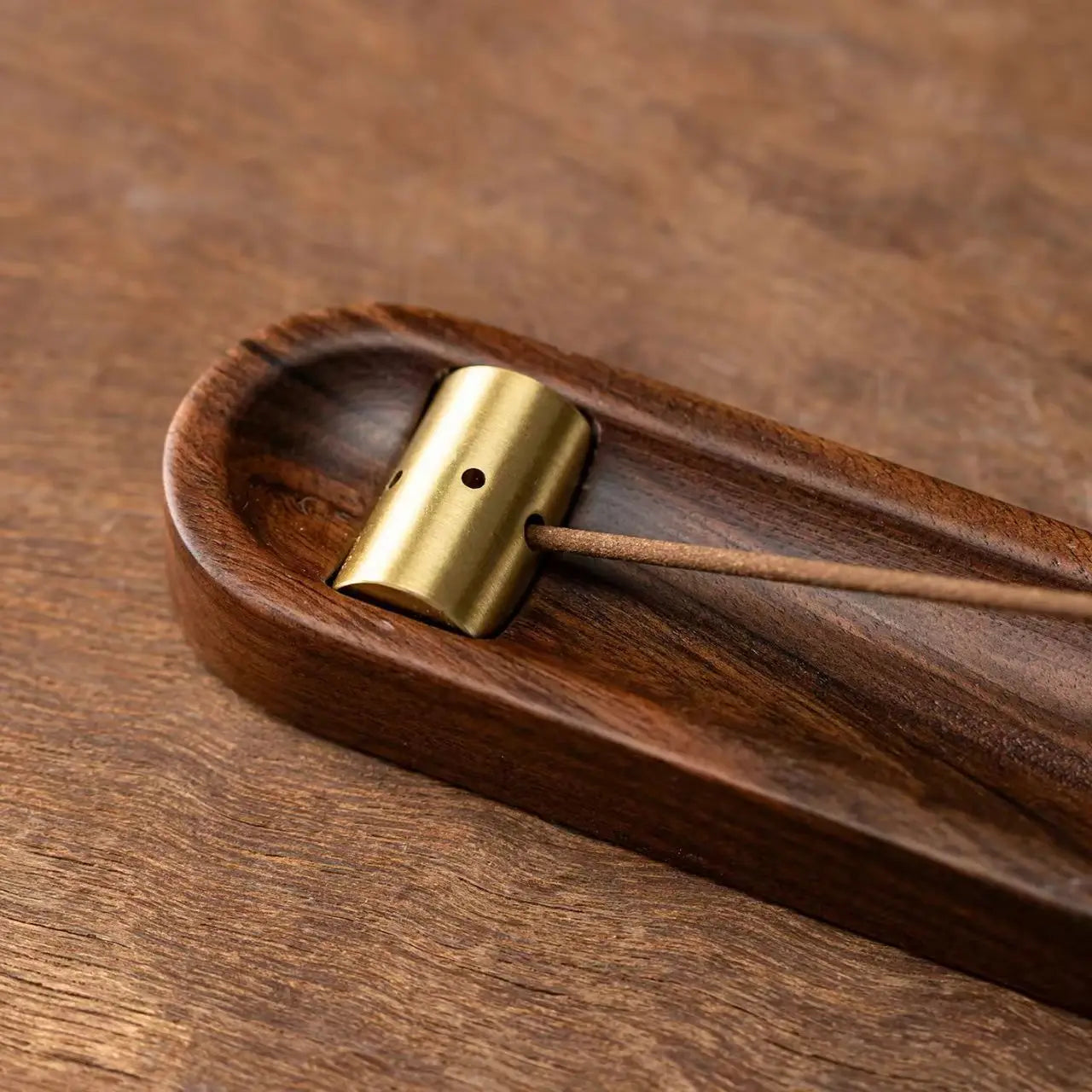 Japanese Black Walnut Wood Incense Stick Holder Adjustable Round Burner Home Decor
