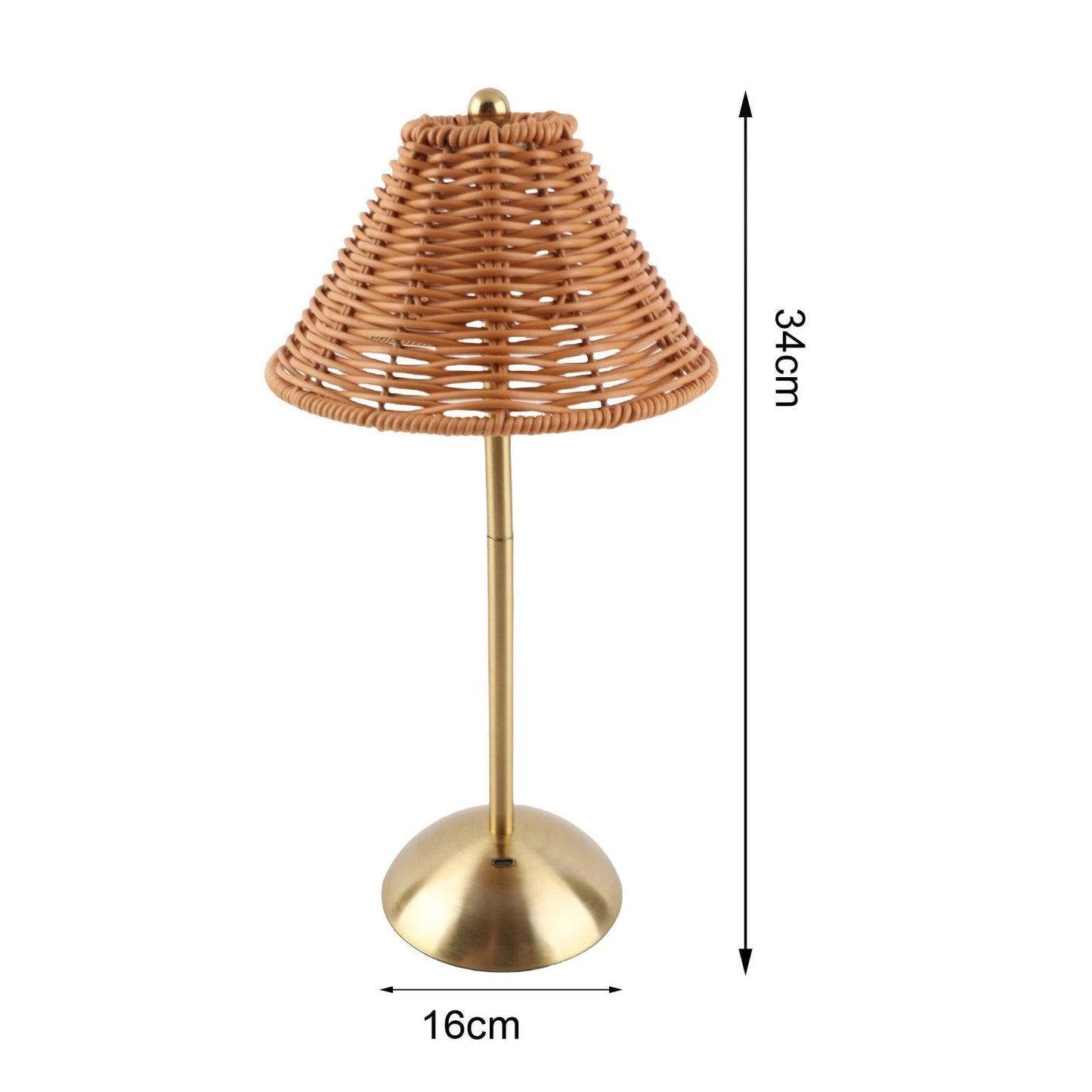 Rattan Weave Rechargeable Table Lamp Dimmable LED Cordless Home Decor