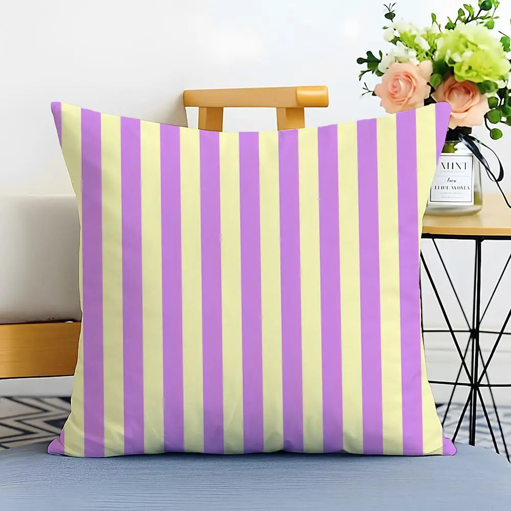 Bold Vertical Stripe Linen Cushion Cover Casual Sofa Bed Decor