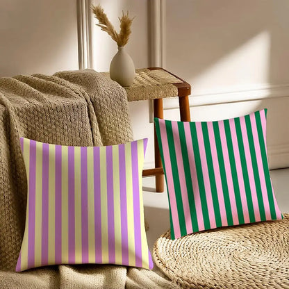 Bold Vertical Stripe Linen Cushion Cover Casual Sofa Bed Decor