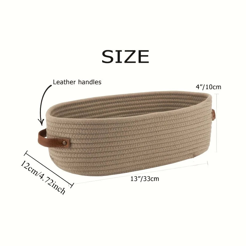 Oval Woven Storage Basket Multifunctional Bathroom Organiser Home Decor