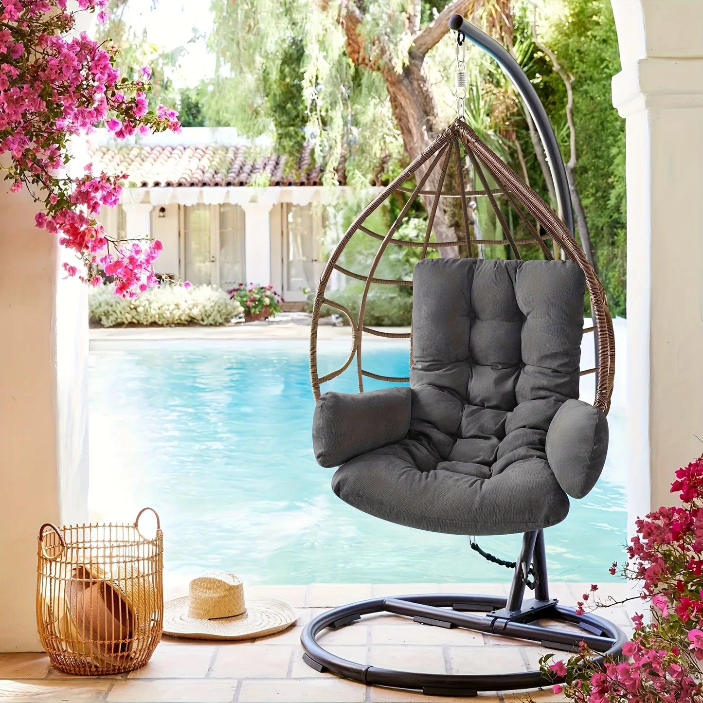 Hammock Chair Cushion Egg Shape Padded Garden Lounge Comfort