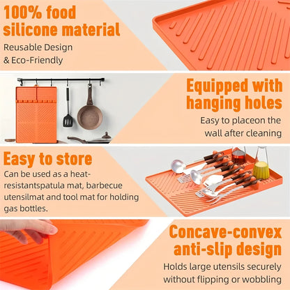Silicone BBQ Grill Mat Heat-Resistant Non-Stick Drip Pad Kitchen Outdoor