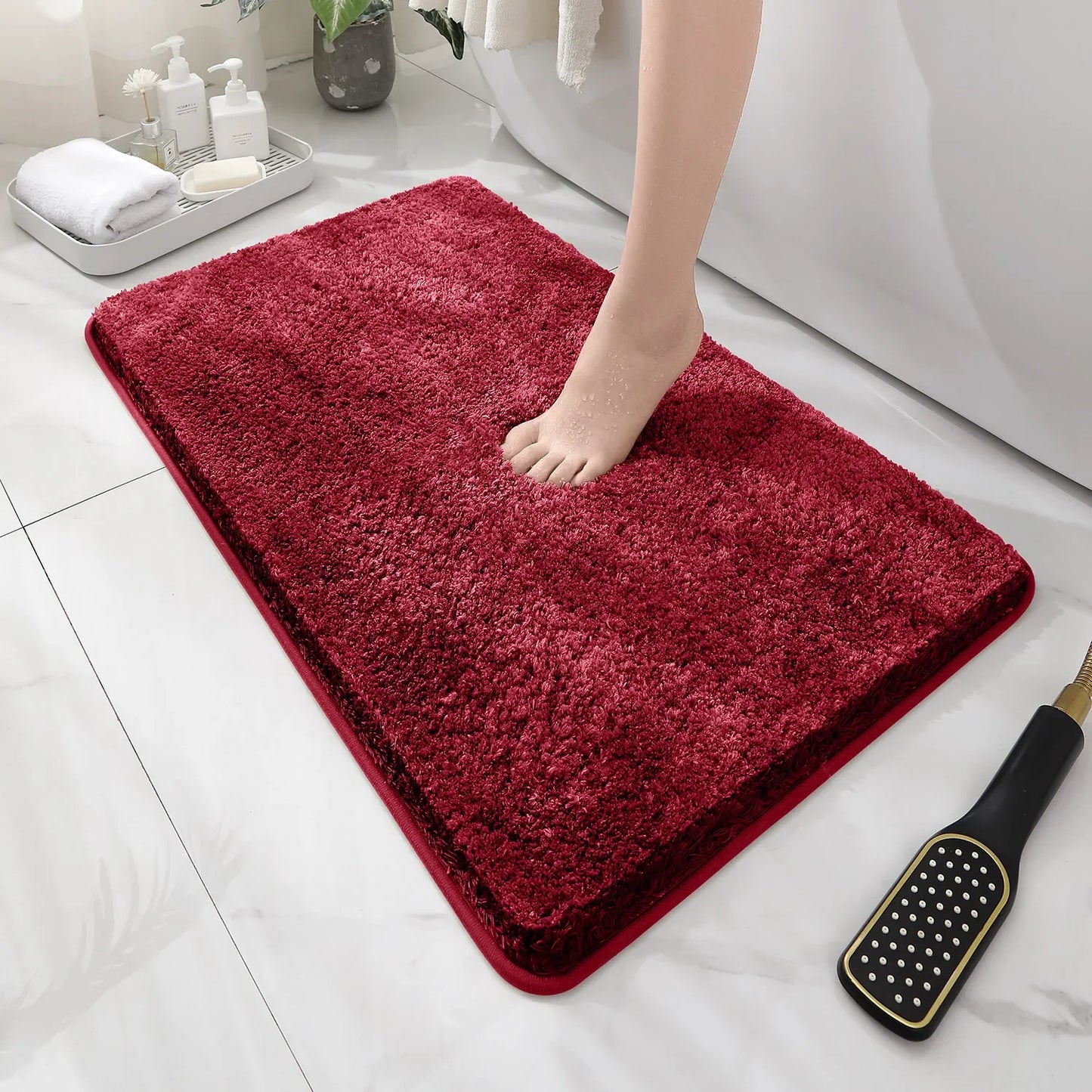 Plush Anti-Slip Bathroom Floor Mat Soft Absorbent Bath Mat Home Decor