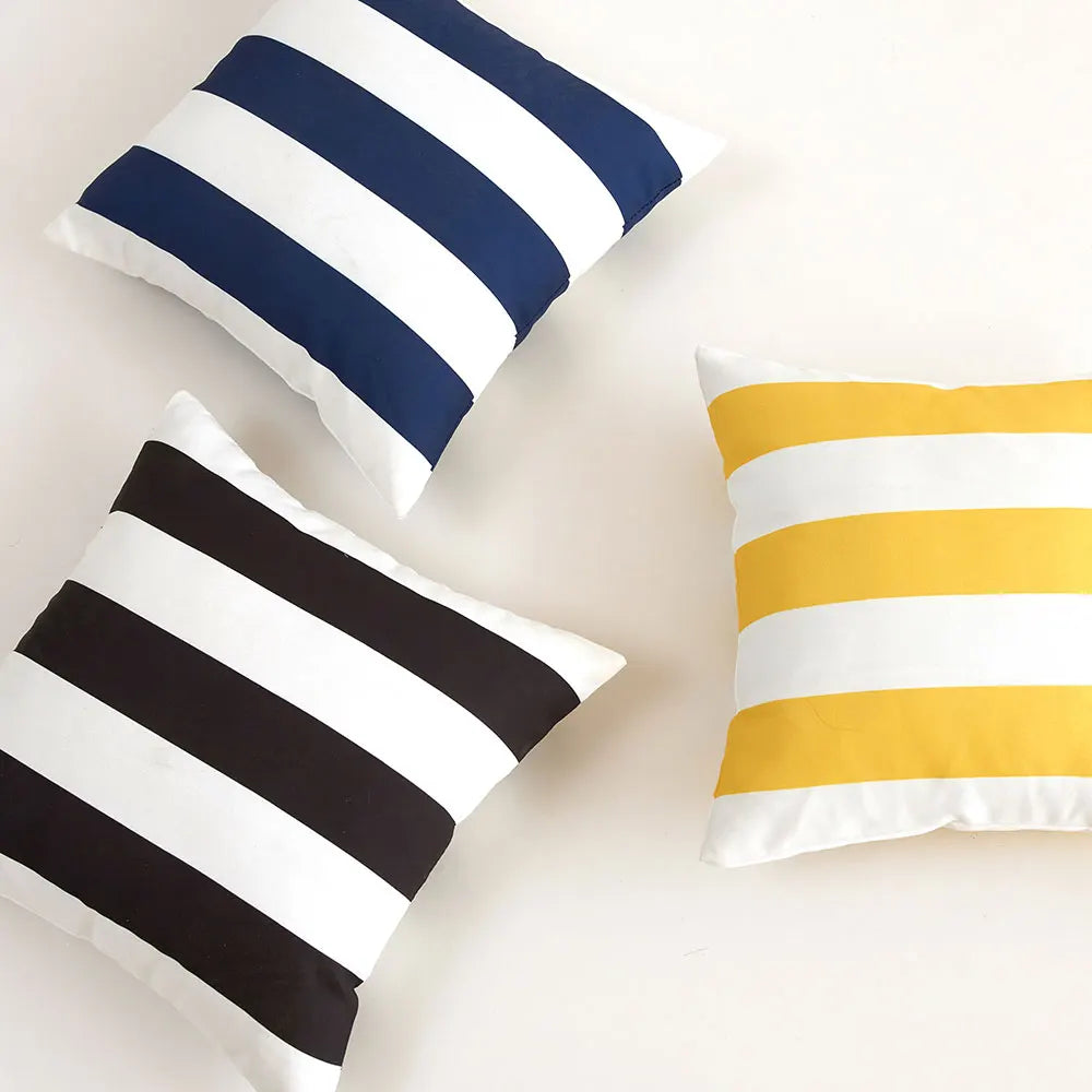 Outdoor Waterproof Striped Cushion Cover Summer Sofa Pillow Cover Home Decor