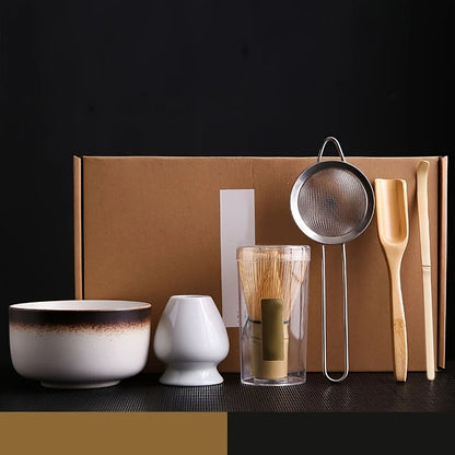 Japanese Matcha Tea Ceremony Set 6 Pieces Bowl Whisk Scoop Sieve