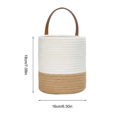 Handwoven Rope Storage Basket Natural Cotton Organiser Home Decor