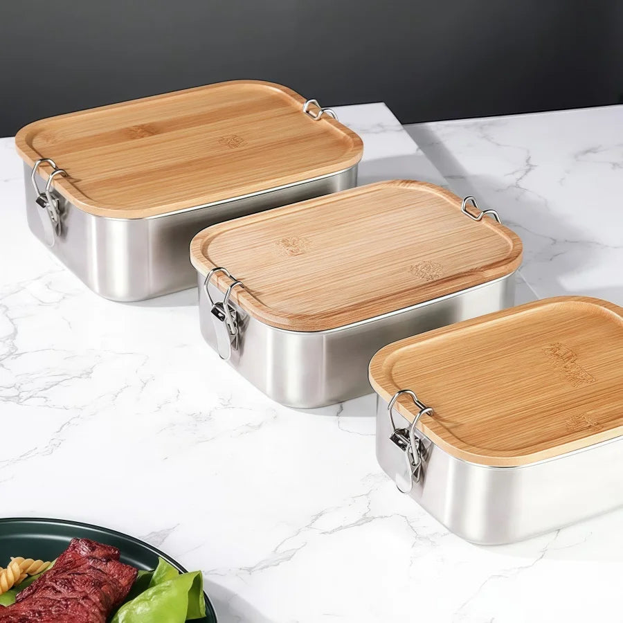 Stainless Steel Bento Lunch Box Leakproof Sealed Food Container Home Decor
