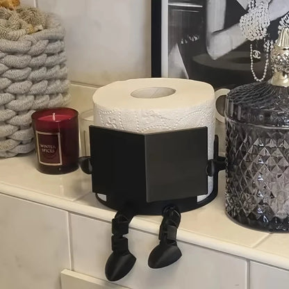 Sculptural Standing Toilet Paper Holder Modern Bathroom Decor