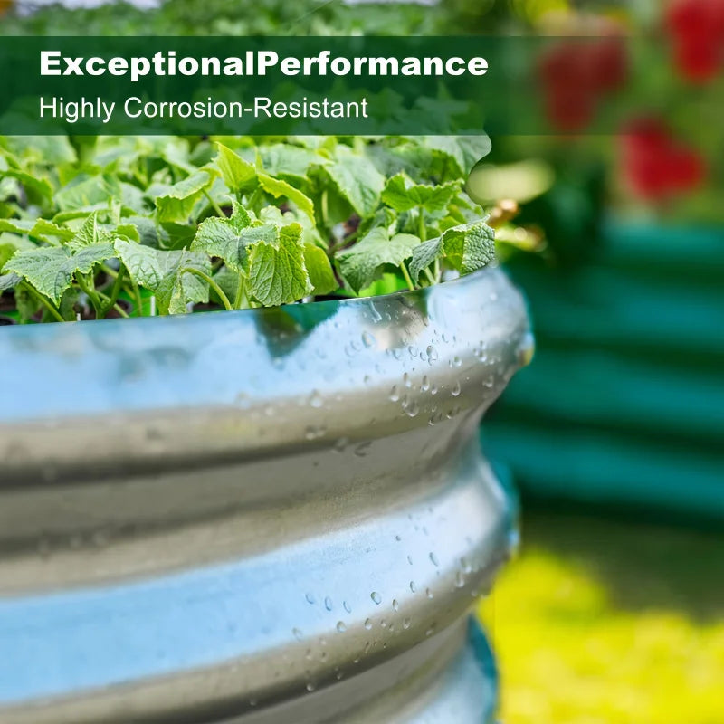 Galvanized Raised Garden Bed Oval Large Metal Planter Outdoor