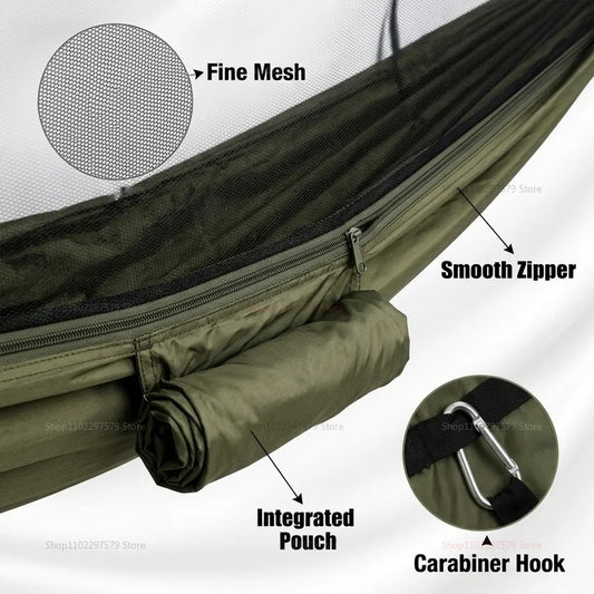 Portable Outdoor Camping Hammock with Mosquito Net Ultralight Travel Shelter
