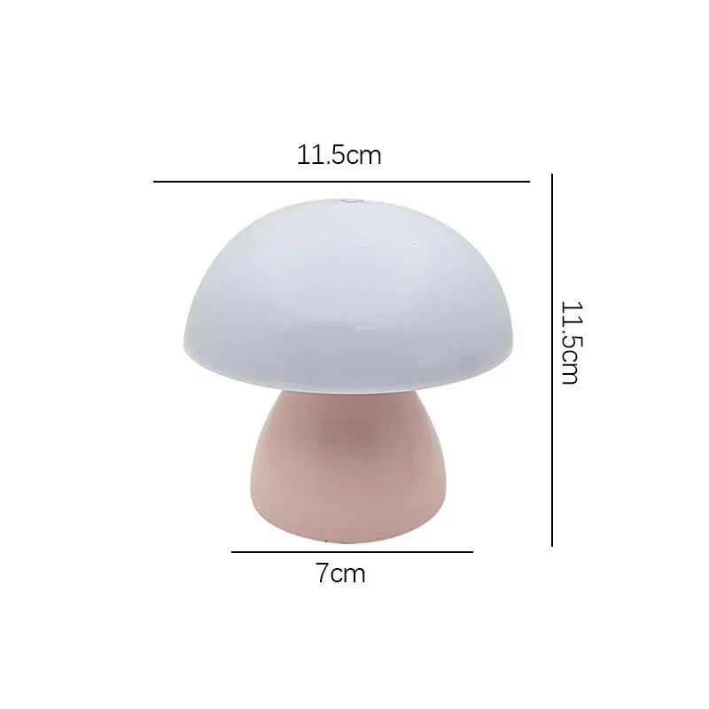 Mushroom Table Lamp LED Touch Dimming USB Rechargeable Bedside Ambient Light
