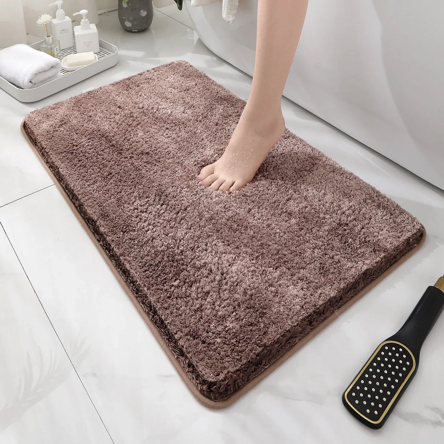 Plush Anti-Slip Bathroom Floor Mat Soft Absorbent Bath Mat Home Decor