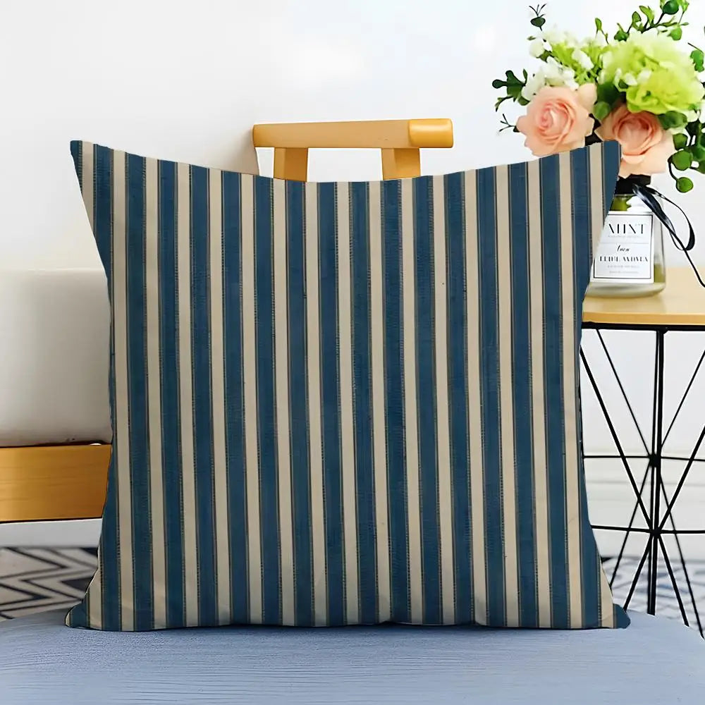Bold Vertical Stripe Linen Cushion Cover Casual Sofa Bed Decor