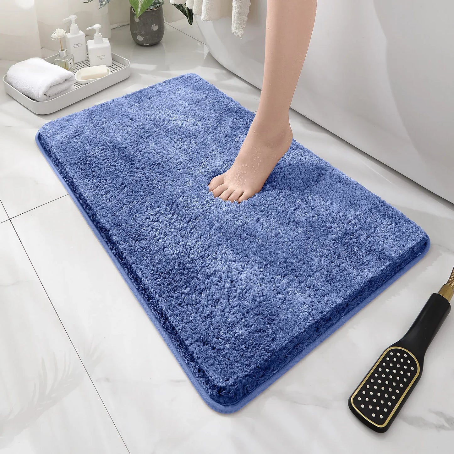 Plush Anti-Slip Bathroom Floor Mat Soft Absorbent Bath Mat Home Decor