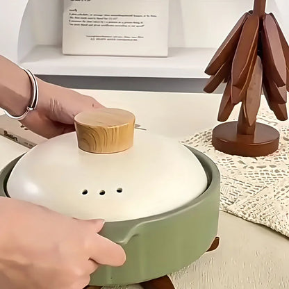 Bamboo Tree Design Trivet Set Heat Resistant Pot Stand Home Decor
