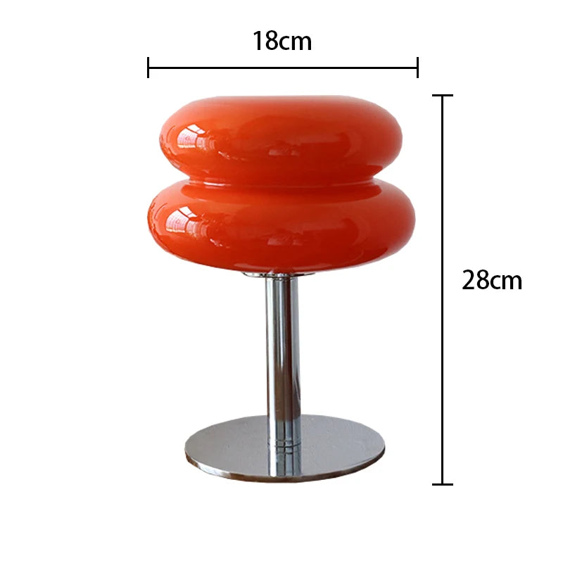 Macaron Glass Table Lamp 3-Colour Dimmable Eye-Care Bedside Light Home Decor