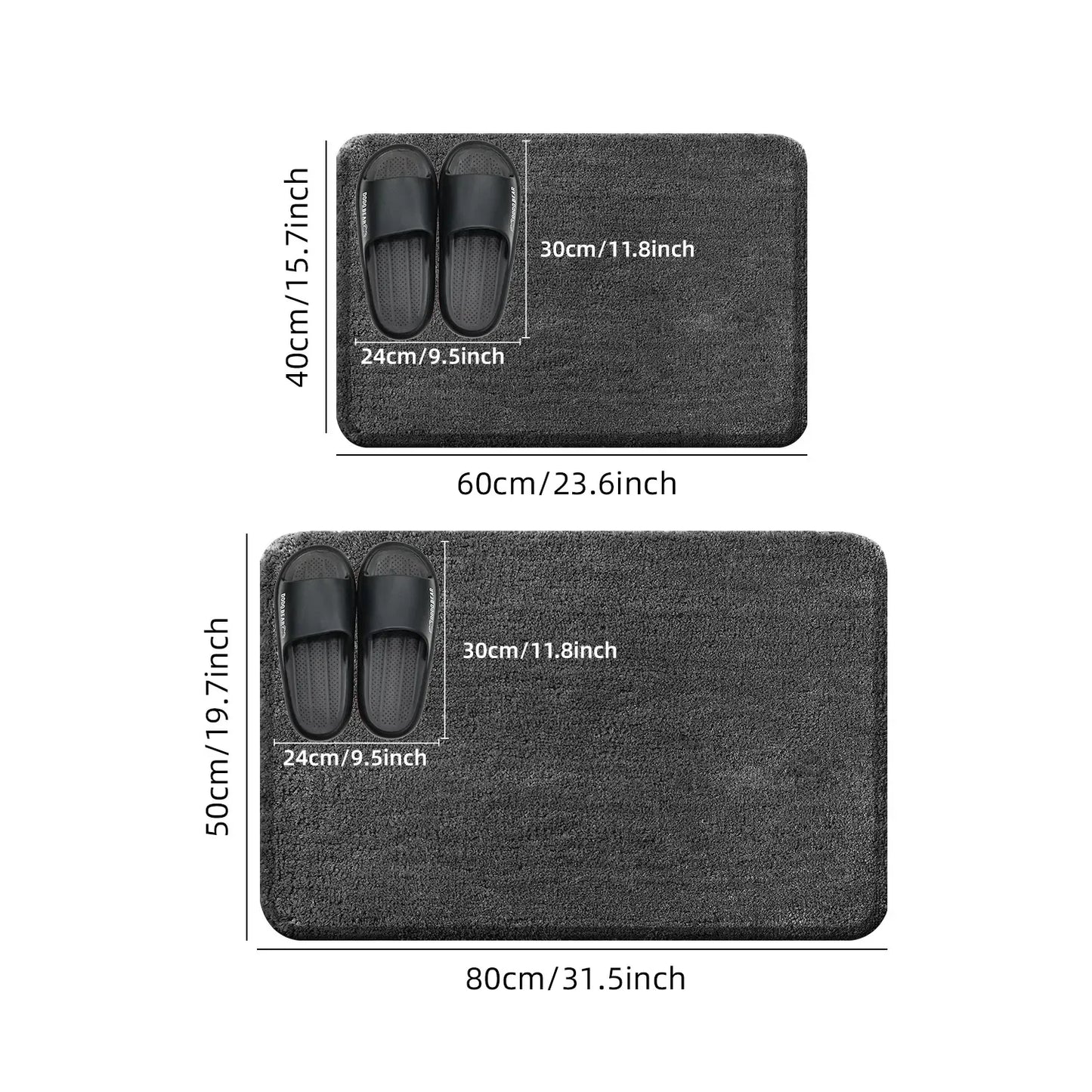 Plush Anti-Slip Bathroom Floor Mat Soft Absorbent Bath Mat Home Decor