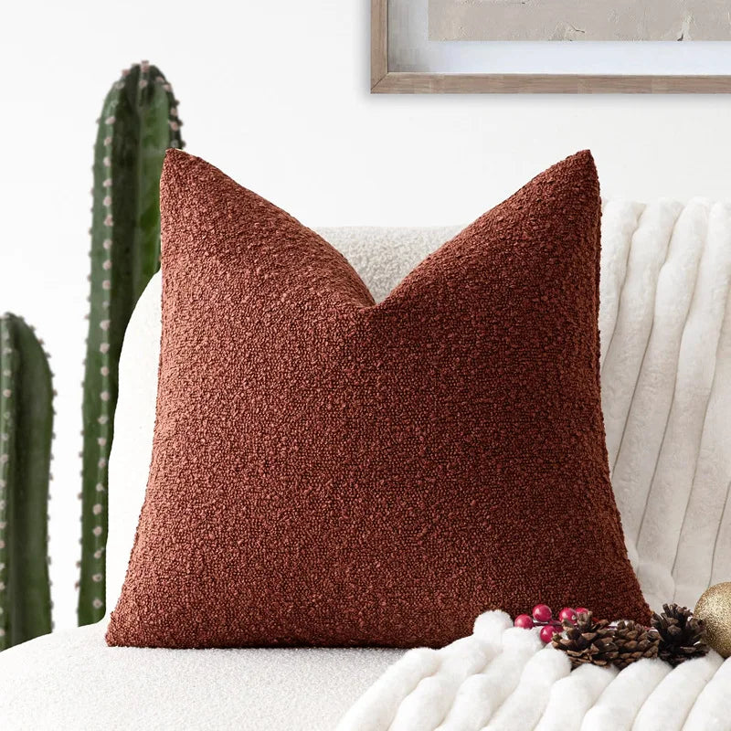 Bouclé Textured Cushion Cover Soft Looped Sofa Pillow Cover Home Decor