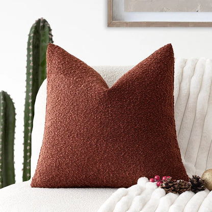 Bouclé Textured Cushion Cover Soft Looped Sofa Pillow Cover Home Decor