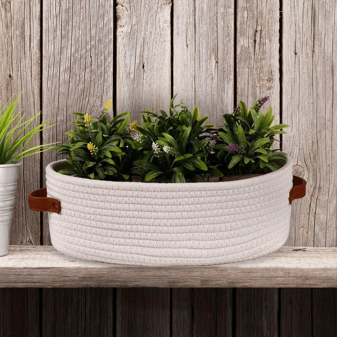 Oval Woven Storage Basket Multifunctional Bathroom Organiser Home Decor