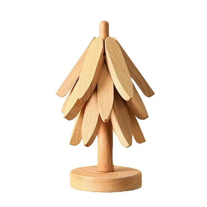 Bamboo Tree Design Trivet Set Heat Resistant Pot Stand Home Decor