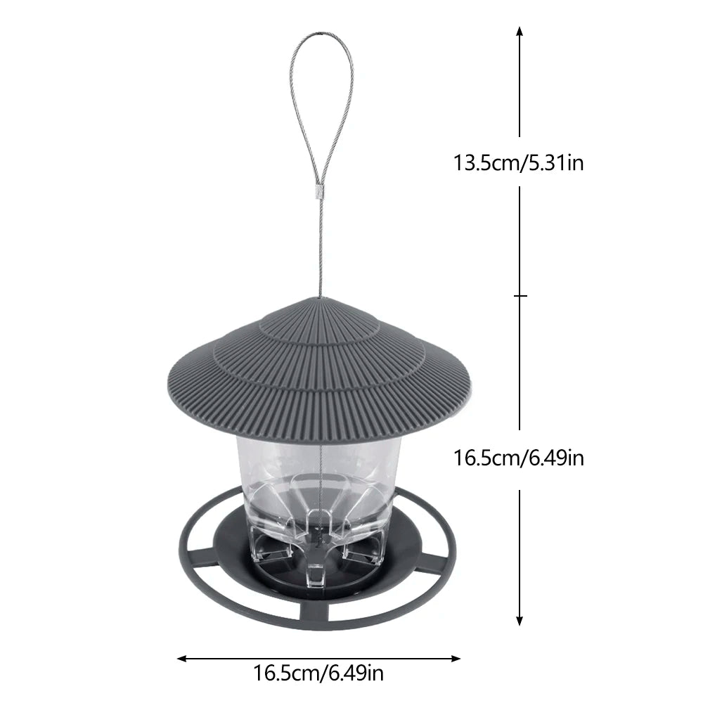 Hanging Bird Feeder Automatic Outdoor Garden Seed Dispenser Weather Resistant