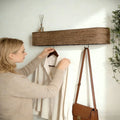 Walnut Wood Wall Coat Hook Entryway Decor Hallway Storage