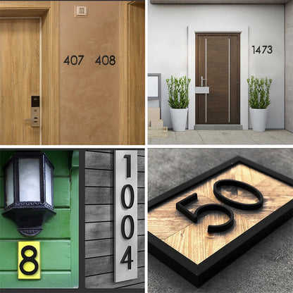 Modern Floating House Number Sign Black Acrylic 12.5 cm (5 inch) Outdoor Door Decor