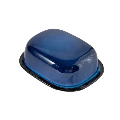 Retro Glazed Ceramic Butter Dish with Lid Countertop Kitchen Decor
