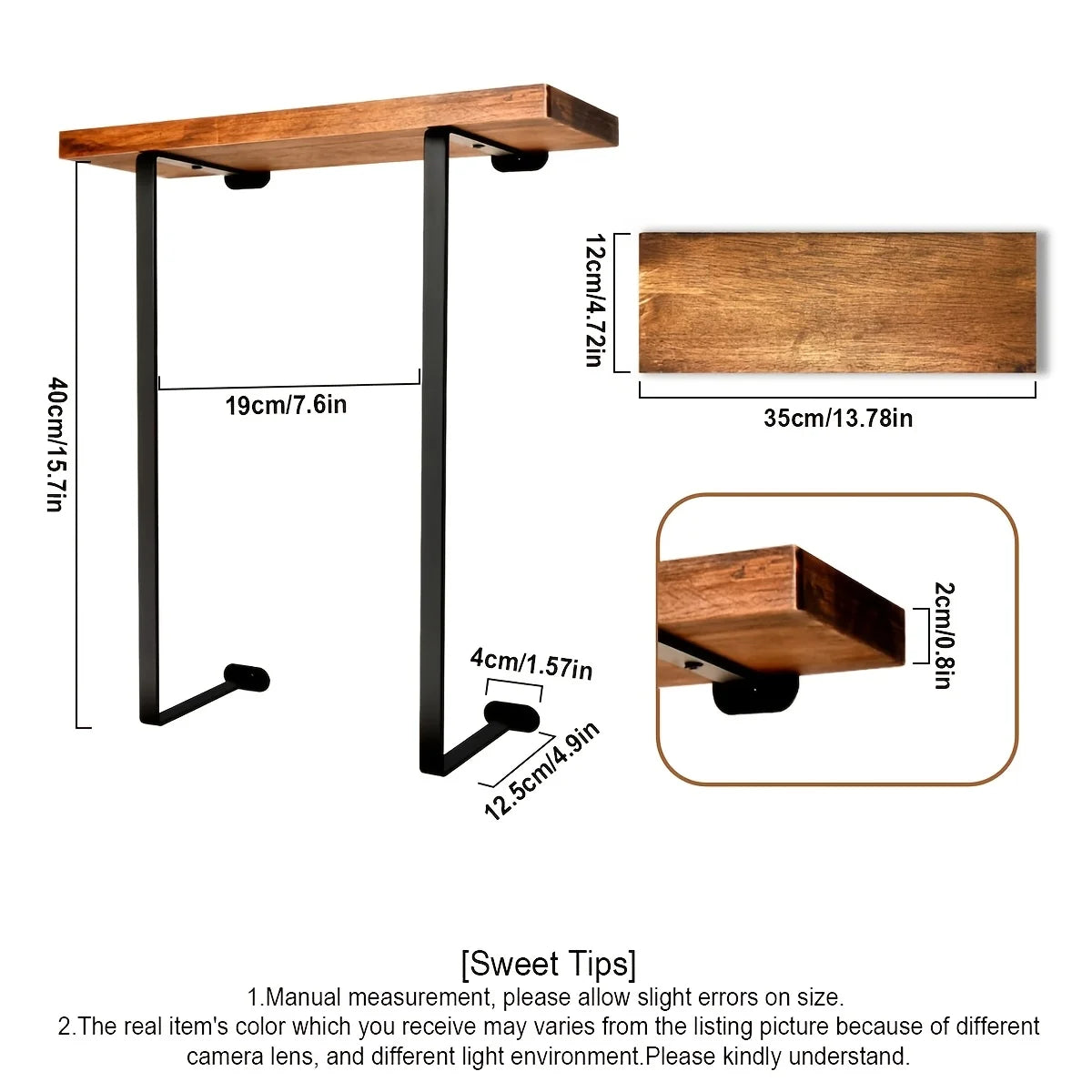 Black Wall Mounted Towel Rack Bathroom Shelf Minimalist Storage Organiser Decor