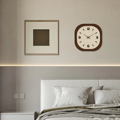 French Retro Crystal Porcelain Square Wall Clock Silent Quartz Home Decor