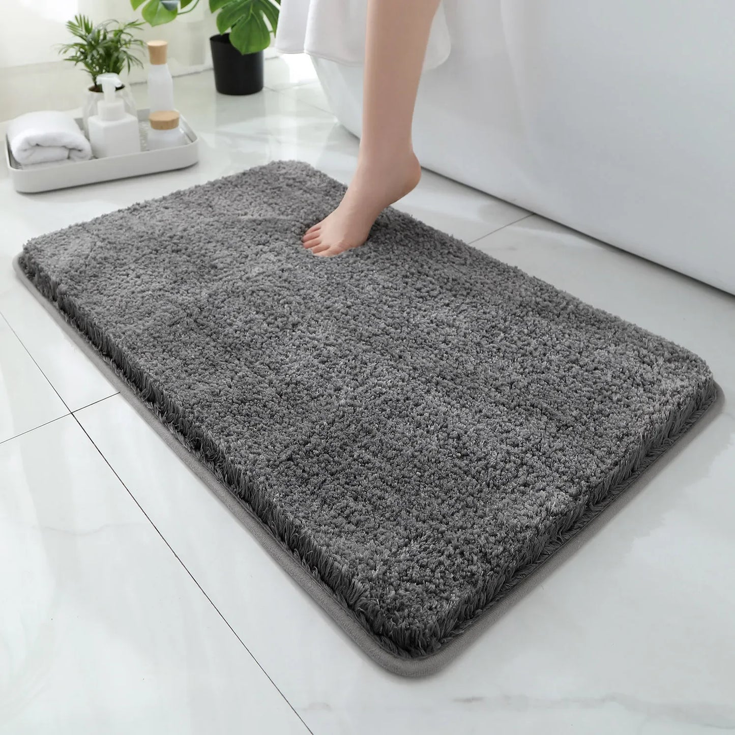 Plush Anti-Slip Bathroom Floor Mat Soft Absorbent Bath Mat Home Decor