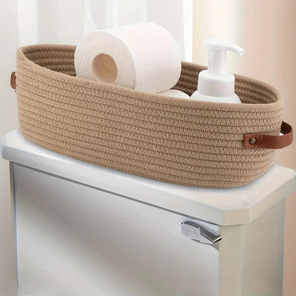 Oval Woven Storage Basket Multifunctional Bathroom Organiser Home Decor