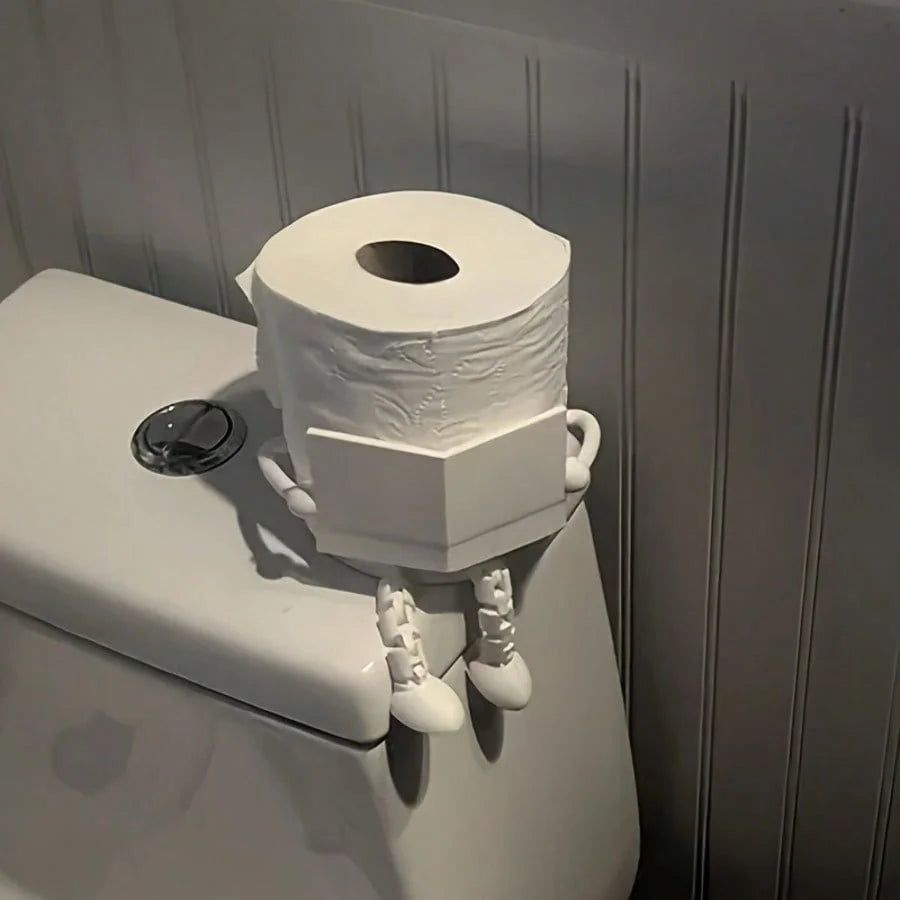 Sculptural Standing Toilet Paper Holder Modern Bathroom Decor