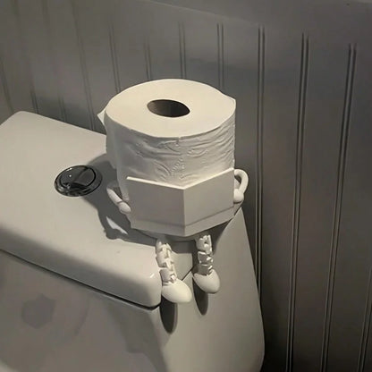 Sculptural Standing Toilet Paper Holder Modern Bathroom Decor
