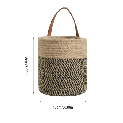 Handwoven Rope Storage Basket Natural Cotton Organiser Home Decor