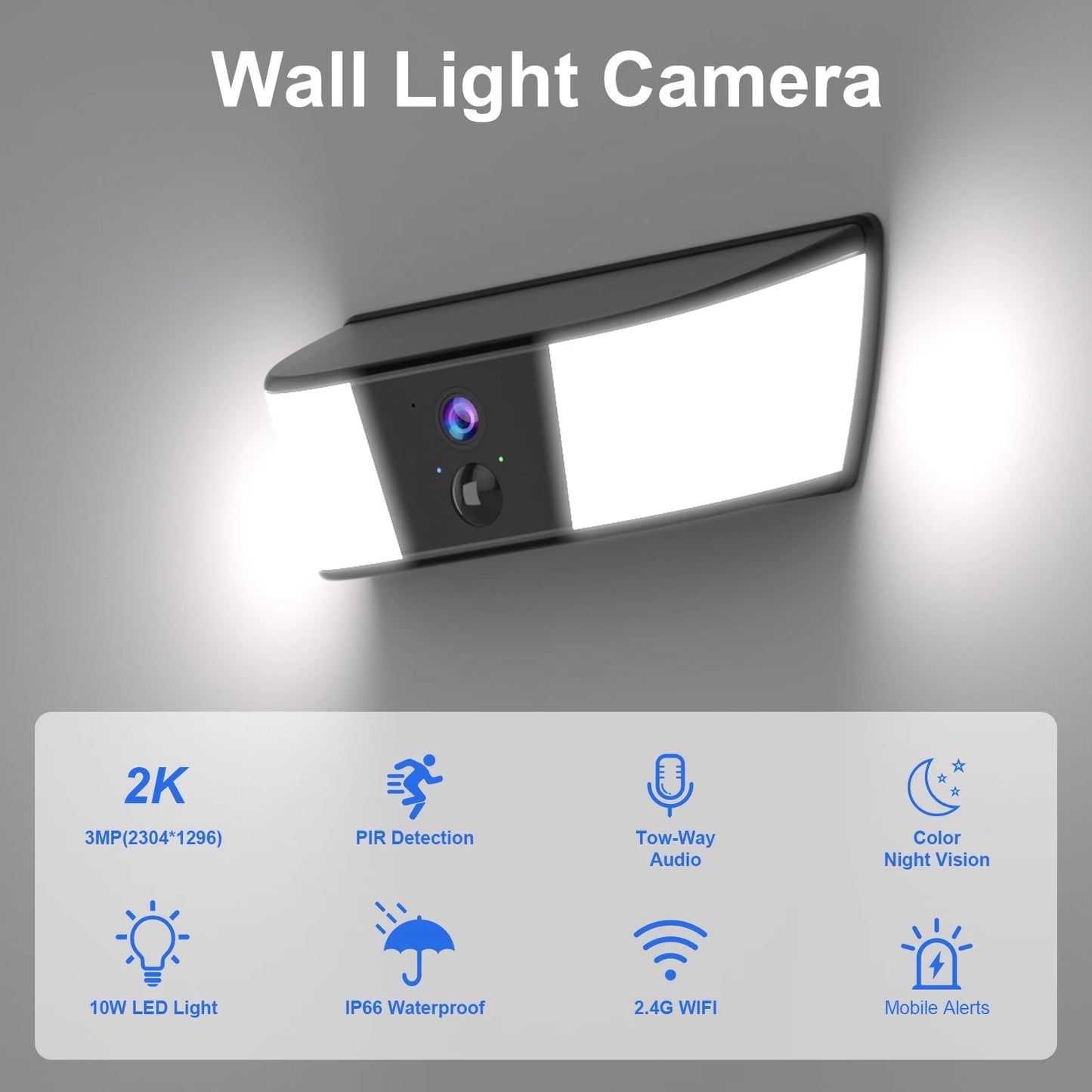 2K Solar Outdoor Security Camera WiFi Battery Powered Night Vision Home Protection