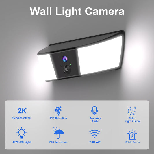 2K Solar Outdoor Security Camera WiFi Battery Powered Night Vision Home Protection