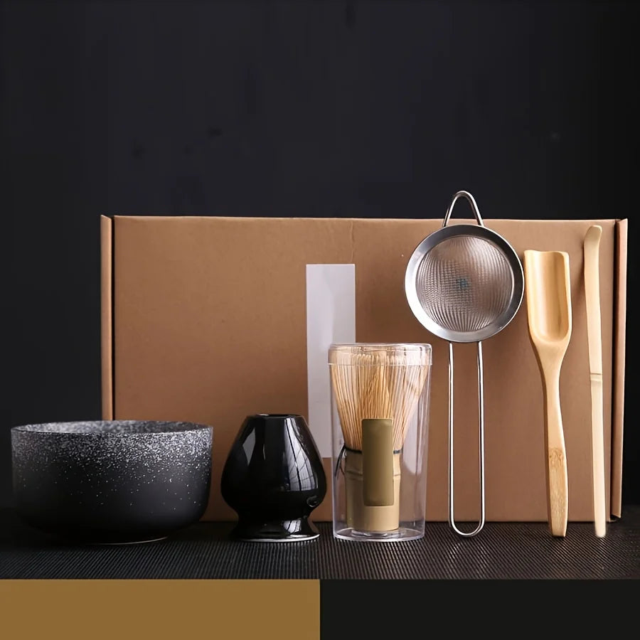 Japanese Matcha Tea Ceremony Set 6 Pieces Bowl Whisk Scoop Sieve