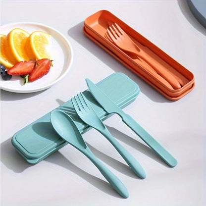 Portable 3-in-1 Cutlery Set Carry Case Travel Picnic Outdoor Entertaining