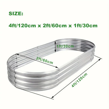 Galvanized Raised Garden Bed Oval Large Metal Planter Outdoor